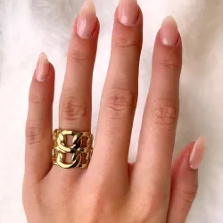 panzer Ring aus vergoldetem Sterlingsilber