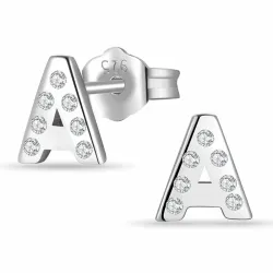 buchstab a Zirkon Ohrstecker in Silber - My Letter