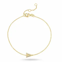 buchstab a Zirkon Armband aus vergoldetem Sterlingsilber