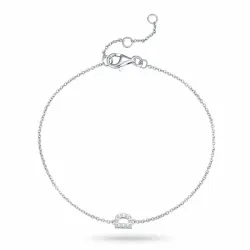 buchstab d Zirkon Armband aus Silber - My Letter