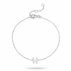 buchstab h Zirkon Armband aus Silber - My Letter