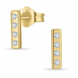 buchstab i Zirkon Ohrstecker in vergoldetem Silber - My Letter