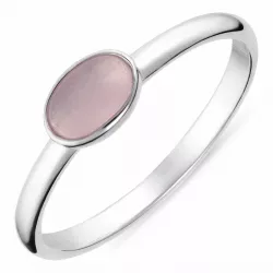 Ovaler rosa Ring aus Silber