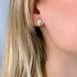 buchstab p Zirkon Ohrstecker in Silber - My Letter