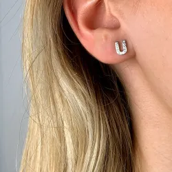 buchstab u Zirkon Ohrstecker in Silber - My Letter