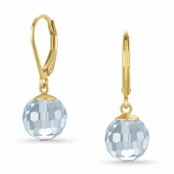 blauem Glas Ohrringe in vergoldetem Silber - Loom Stones