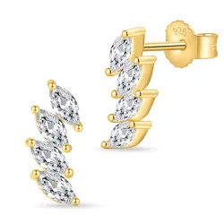 Zirkon Ohrringe in vergoldetem Silber