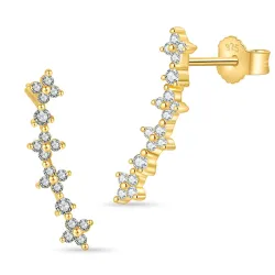 Zirkon Ohrringe in vergoldetem Silber