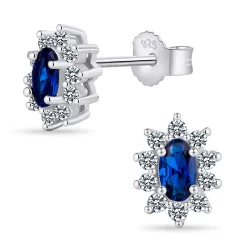 synthetischer Spinell Ohrringe in Silber