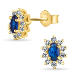 synthetischer Spinell Ohrringe in vergoldetem Silber