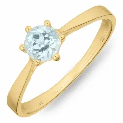 Blauem Topas Solitärring aus 8 Karat Gold