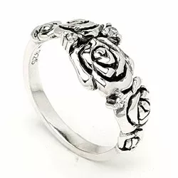Rose Ring aus oxidiertem Sterlingsilber