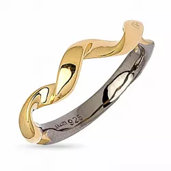 Dark Harmony Ring aus schwarzes rhodiniertes Silber mit vergoldetem Sterlingsilber