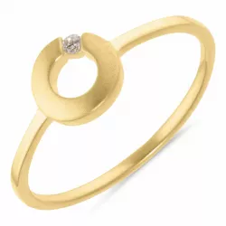 Runder weißem Zirkon Ring aus 9 Karat Gold