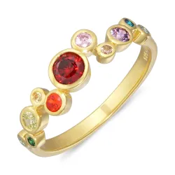 mehrfarbigem Zirkon Ring aus vergoldetem Sterlingsilber - Bubbly Twist