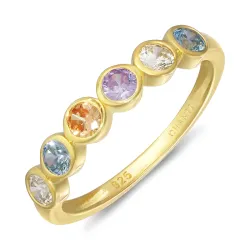 mehrfarbigem Zirkon Ring aus vergoldetem Sterlingsilber - Bubbly Twist