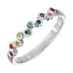 mehrfarbigem Zirkon Ring aus Silber - Bubbly Twist