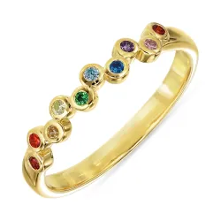 mehrfarbigem Zirkon Ring aus vergoldetem Sterlingsilber - Bubbly Twist