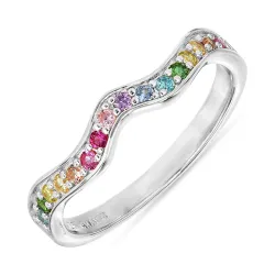 mehrfarbigem Zirkon Ring aus Silber