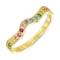 mehrfarbigem Zirkon Ring aus vergoldetem Sterlingsilber