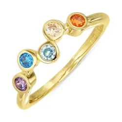 mehrfarbigem Zirkon Ring aus vergoldetem Sterlingsilber - Bubbly Twist