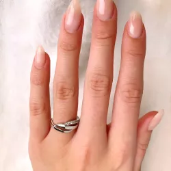 Elegant weißem Zirkon Ring aus Silber