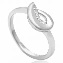 Sandgestrahlter Zirkon Ring aus Silber