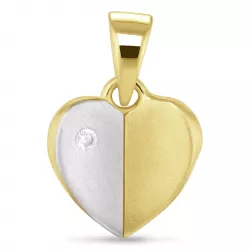 Herz Anhänger aus rhodiniertem Silber und vergoldetem Sterlingsilber