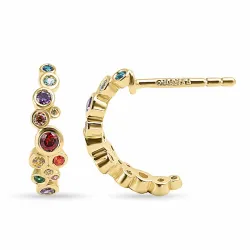 mehrfarbigen Halbkreolen in vergoldetem Silber - Bubbly Twist