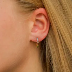 mehrfarbigen Halbkreolen in vergoldetem Silber - Bubbly Twist