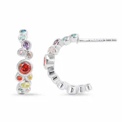 mehrfarbigen Halbkreolen in Silber - Bubbly Twist