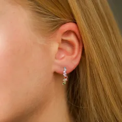 mehrfarbigen Halbkreolen in Silber - Bubbly Twist