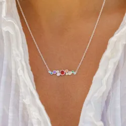 mehrfarbigem Halskette aus Silber - Bubbly Twist