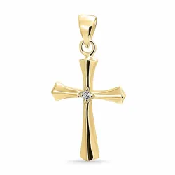 Kreuz Zirkon Anhänger aus vergoldetem Sterlingsilber