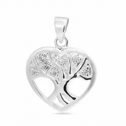 Herz Lebensbaum Zirkon Anhänger aus Silber