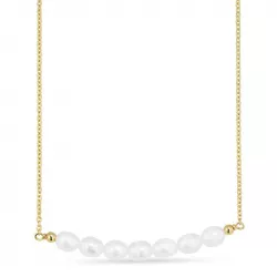 Perle Halskette aus vergoldetem Sterlingsilber