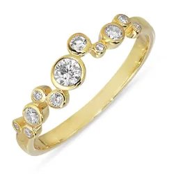 weißem Zirkon Ring aus vergoldetem Sterlingsilber - Bubbly Sparkle