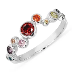 mehrfarbigem Zirkon Ring aus Silber - Bubbly Twist