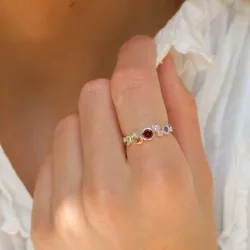 mehrfarbigem Zirkon Ring aus Silber - Bubbly Twist