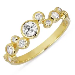 weißem Zirkon Ring aus vergoldetem Sterlingsilber - Bubbly Sparkle