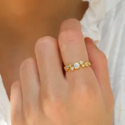 weißem Zirkon Ring aus vergoldetem Sterlingsilber - Bubbly Sparkle