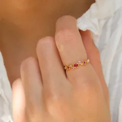 pink Zirkon Ring aus vergoldetem Sterlingsilber - Bubbly Twist