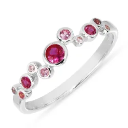 pink Zirkon Ring aus Silber - Bubbly Twist