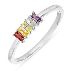 mehrfarbigem Zirkon Ring aus Silber