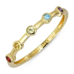 mehrfarbigem Zirkon Ring aus vergoldetem Sterlingsilber - Bubbly Twist