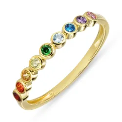 mehrfarbigem Zirkon Ring aus vergoldetem Sterlingsilber - Bubbly Twist