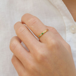 mehrfarbigem Zirkon Ring aus vergoldetem Sterlingsilber - Bubbly Twist