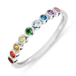 mehrfarbigem Zirkon Ring aus Silber - Bubbly Twist