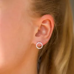 runden Zirkon Ohrringe in Silber