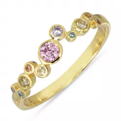rosa Zirkon Ring aus vergoldetem Sterlingsilber